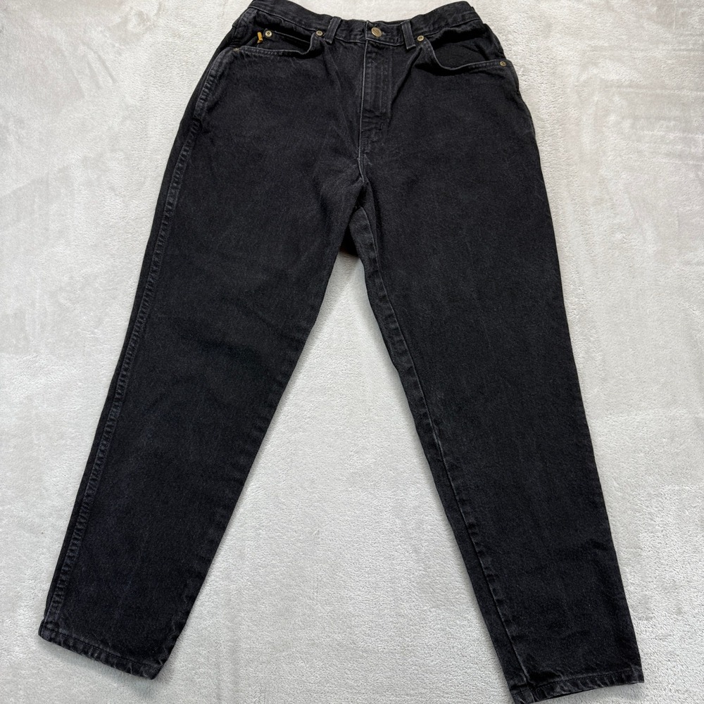 Vintage Chic Jeans Women's 13 Petite Black Wash High‎ Rise Mom Fit Made in USA
